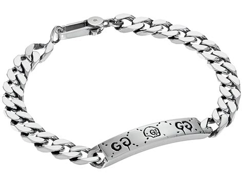 gucci yba455321001020|Gucci Sterling Silver Ghost Men's Bracelet 20cm .